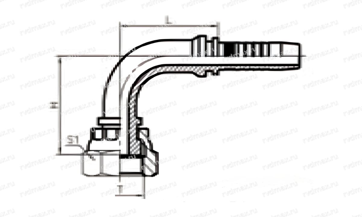 Metric Фитинг наружный метрический M16x1.5 90° конус DN05 для трубы 8мм (1)