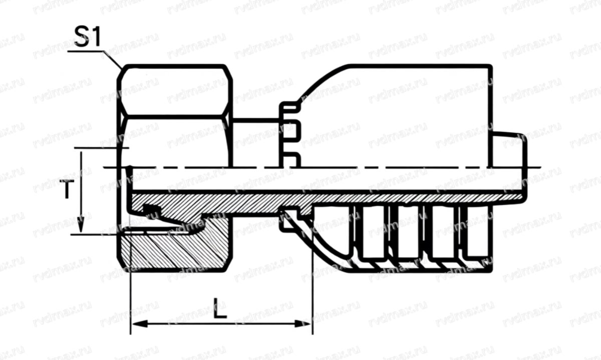 Metric Фитинг внутренний метрический M12x1.5 24° конус с O-ring DN04 (1)