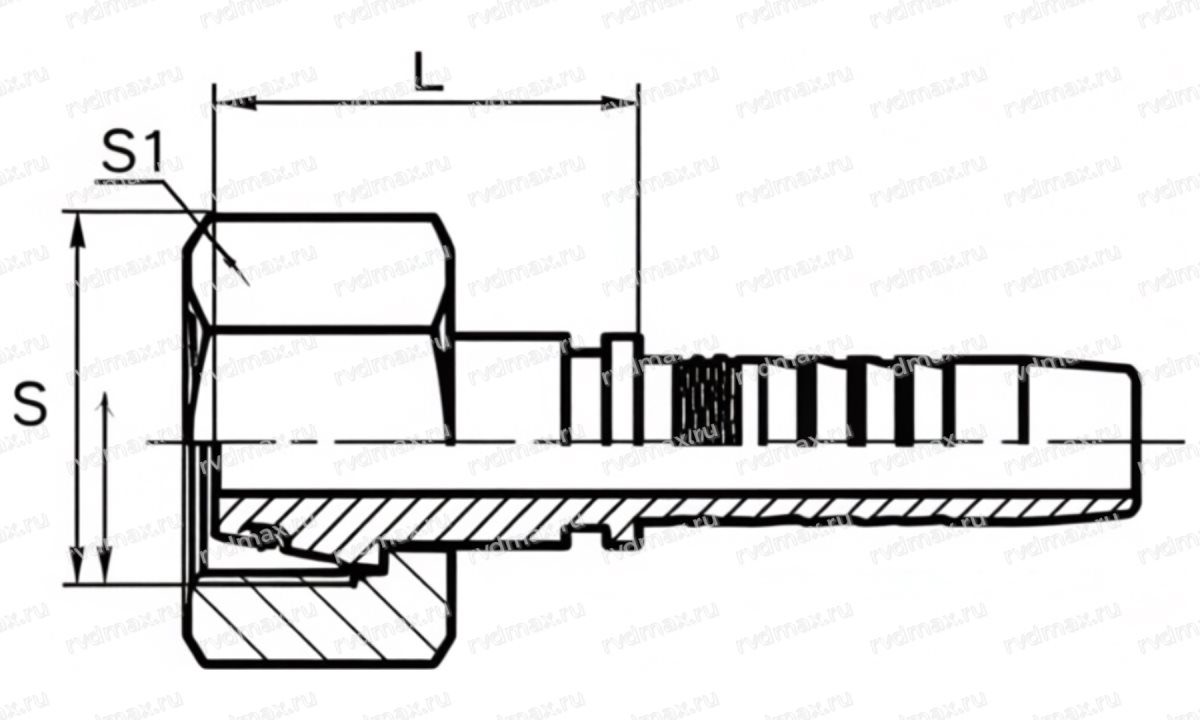 Metric Фитинг угловой 90° метрический M14x1.5 DN06 (1)