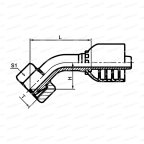 Metric Фитинг метрический 45° внутренний M26x1.5 DN16 DASH10 конус 24° мни (1)