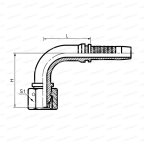 Metric Угловой фитинг 90° внутренняя метрическая M36x2 DN20 конус 24° мни (1)