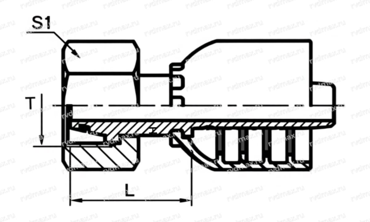Metric Фитинг внутренний метрический M24x1.5 24° конус DN08 с O-ring (1)