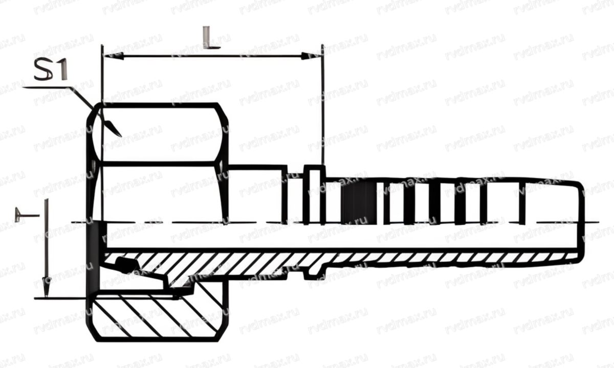 Metric Фитинг метрический M52x2 DN20 для трубы 38мм (1)