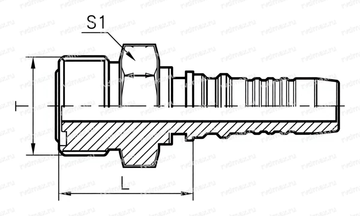 Metric Фитинг метрический внутренний M36x2 24° конус с O-ring DN12 (1)