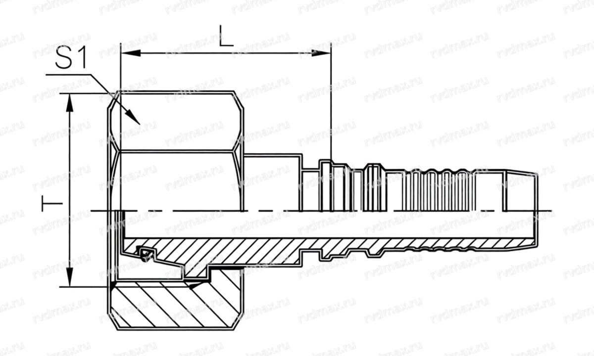 Metric Фитинг метрический внутренний M42x2 24° конус с O-ring DN16 (1)