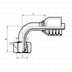 Metric Угловой фитинг 90° внутренний метрический M24x1.5 24° конус DN08 мни (1)