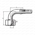 Metric Фитинг 90° угол внутренняя метрическая резьба M36x2 24° конус DN19 мни (1)
