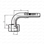 Metric Угловой фитинг 90° внутренняя метрическая M18x1.5 DN06 74° конус мни (1)