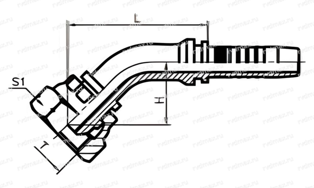 BSP Фитинг 45° BSP внутренняя резьба G1/8 DN04 для трубы 6мм (1)