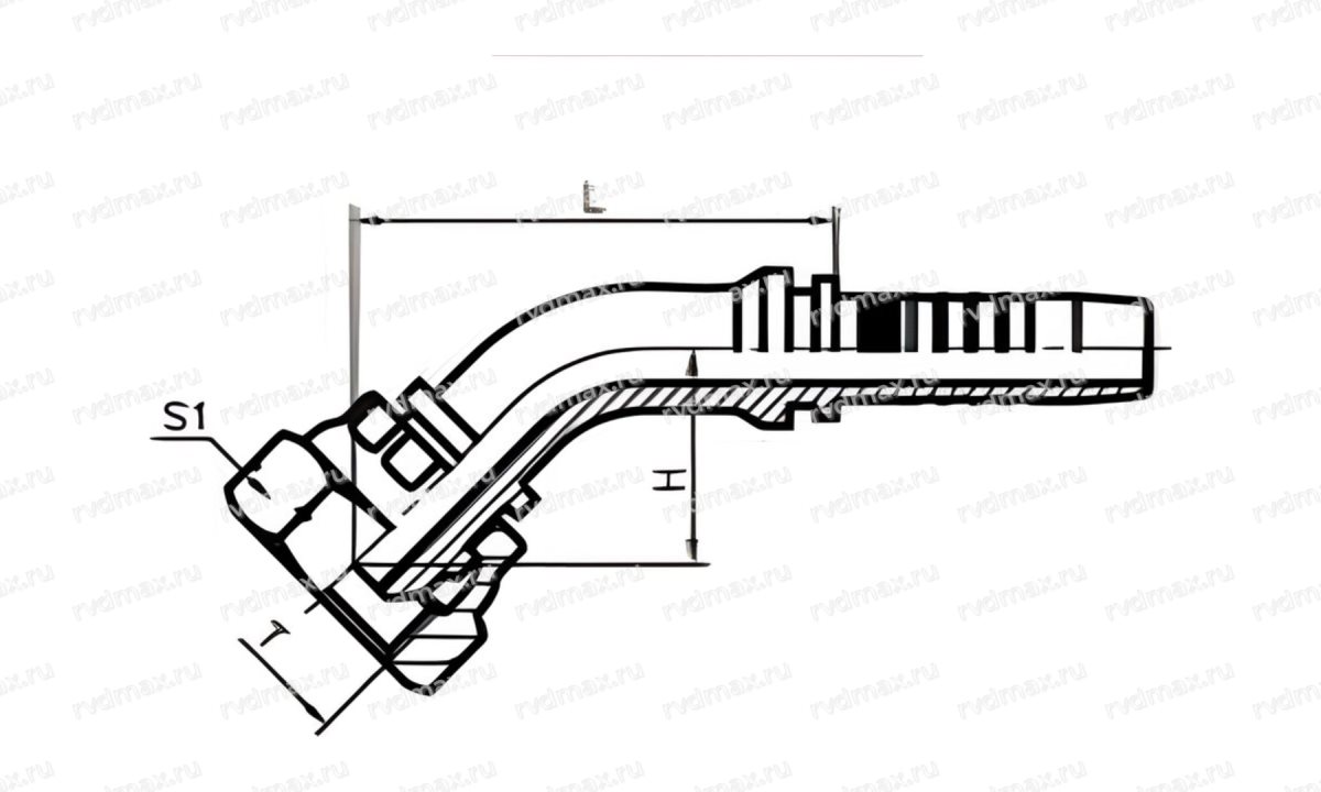 BSP Фитинг 45° BSP внутренняя резьба G1/4 DN04 для трубы 6мм (1)