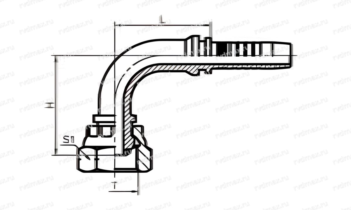 BSP Угловой фитинг 90° BSP G1/8