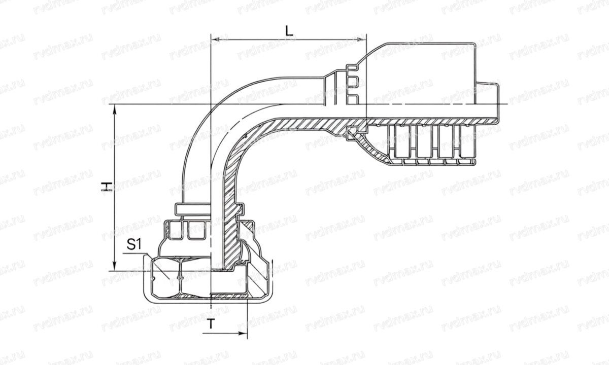 BSP Угловой фитинг 90° BSP G5/8