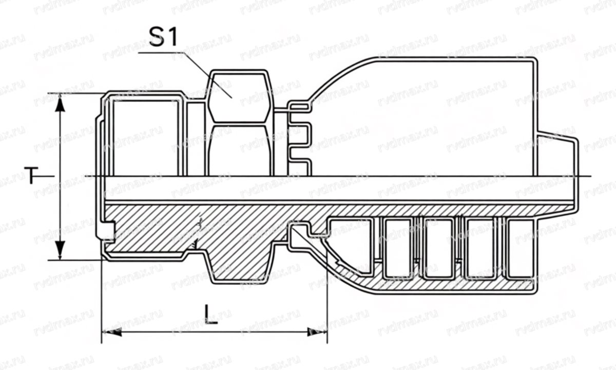JIC Фитинг переходник JIC 1-3/16