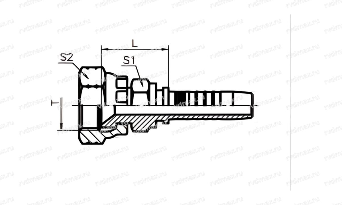 JIC Фитинг JIC 37° наружный 1.5/16-12 UNF DN16 для трубы 25мм (1)
