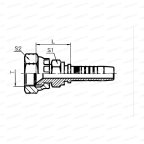 JIC Фитинг JIC 37° наружный 1.5/8-12 UNF DN20 для трубы 32мм мни (1)