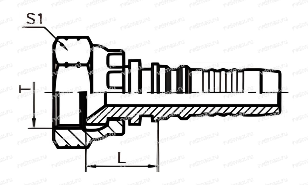 JIC Фитинг прямой внутренняя JIC резьба 2-1/2