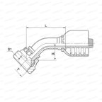 JIC Угловой фитинг 45° JIC 3/4