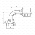 JIC Угловой фитинг 90° JIC 7/16