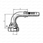 JIC Фитинг JIC 90° внутренний 1.5/8-12 UNF DN16 для трубы 25мм мни (1)