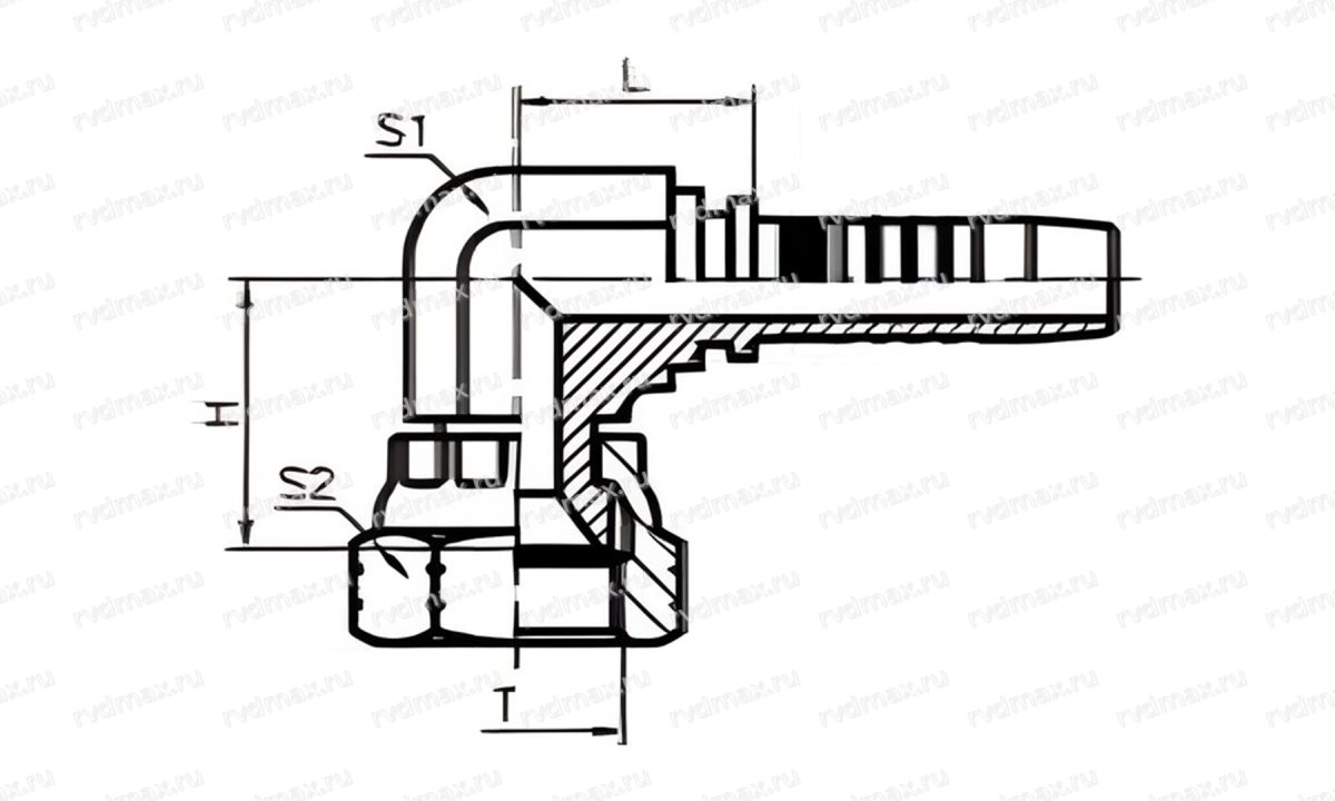 JIC Фитинг JIC компактный внутренний 1-5/16-12 UNF 74° конус DN16 (1)