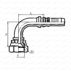 JIC Фитинг 90° угол внутренняя JIC резьба 1-7/8