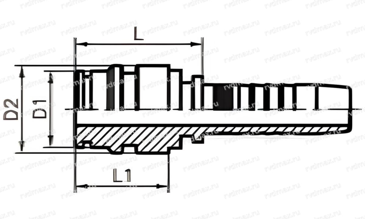 JIC Фитинг прямой JIC DN10 для рукава 16мм (1)