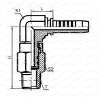 NPT Угловой фитинг 90° поворотный NPT1/4
