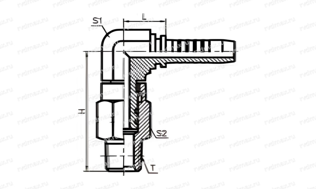 NPT Угловой фитинг 90° поворотный NPT1/2