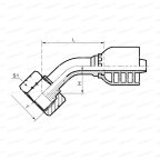 NPT Угловой фитинг 45° NPT 1-3/16