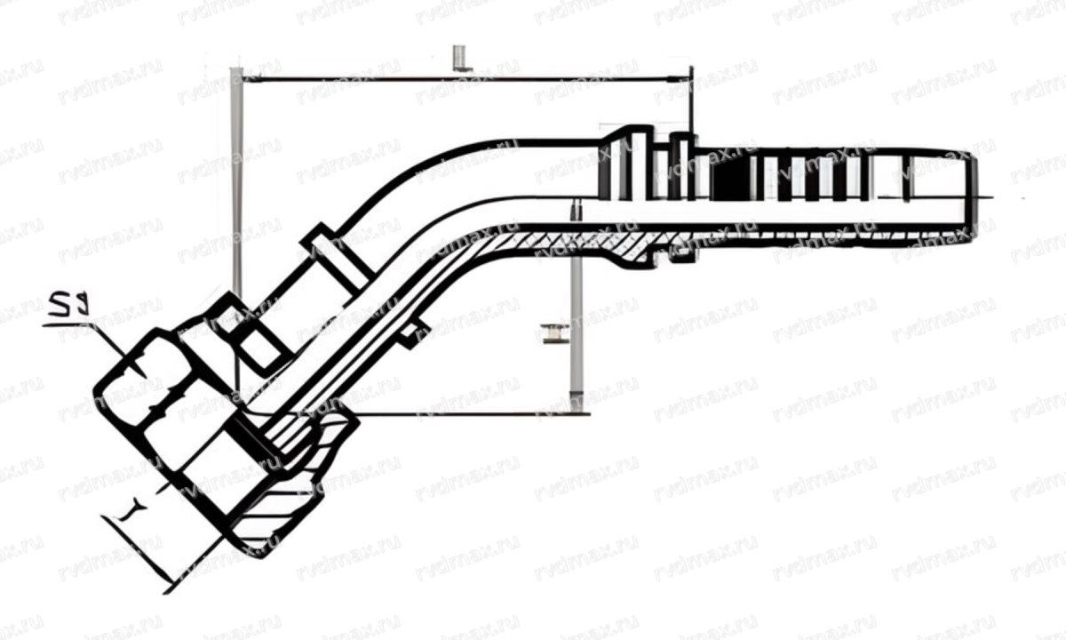 ORFS Фитинг ORFS 45° 1.11/16
