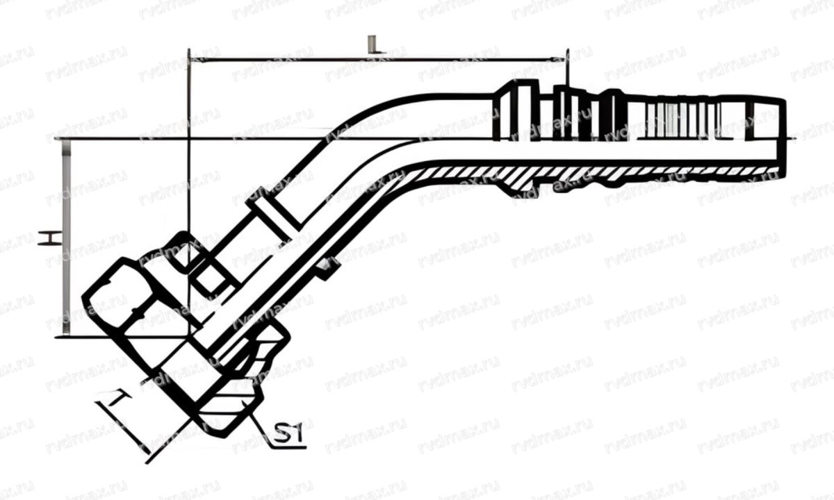 ORFS Фитинг 45° угол внутренняя ORFS резьба 1-3/16