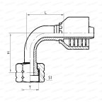 ORFS Угол 90° ORFS внутренняя резьба 1.3/16