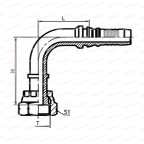 ORFS Фитинг 90° угол внутренняя ORFS резьба 1-3/16