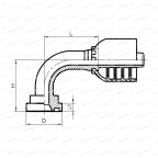 SAE Flange Угловой фланец SAE 90° 1/2