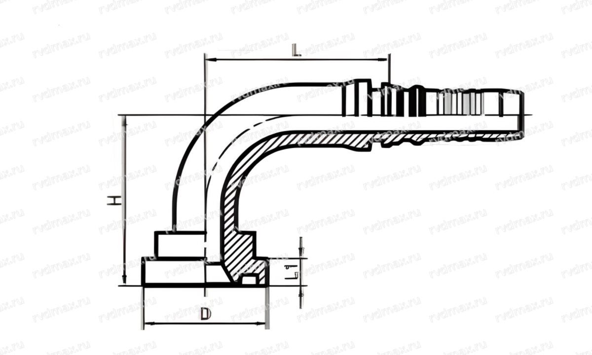 SAE Flange Фланец SAE 90° 3000 PSI 61 тип 3/4