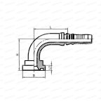 SAE Flange Фланец SAE 90° 3000 PSI 61 тип 1