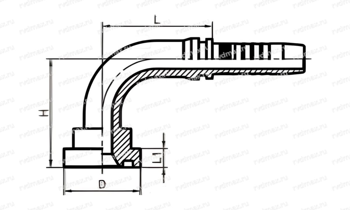 SAE Flange Фланец SAE 90° 1