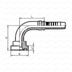 SAE Flange Фланец SAE 90° 2