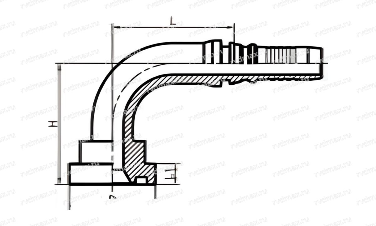 SAE Flange Фланец SAE 90° 6000 PSI 62 тип 1.1/4