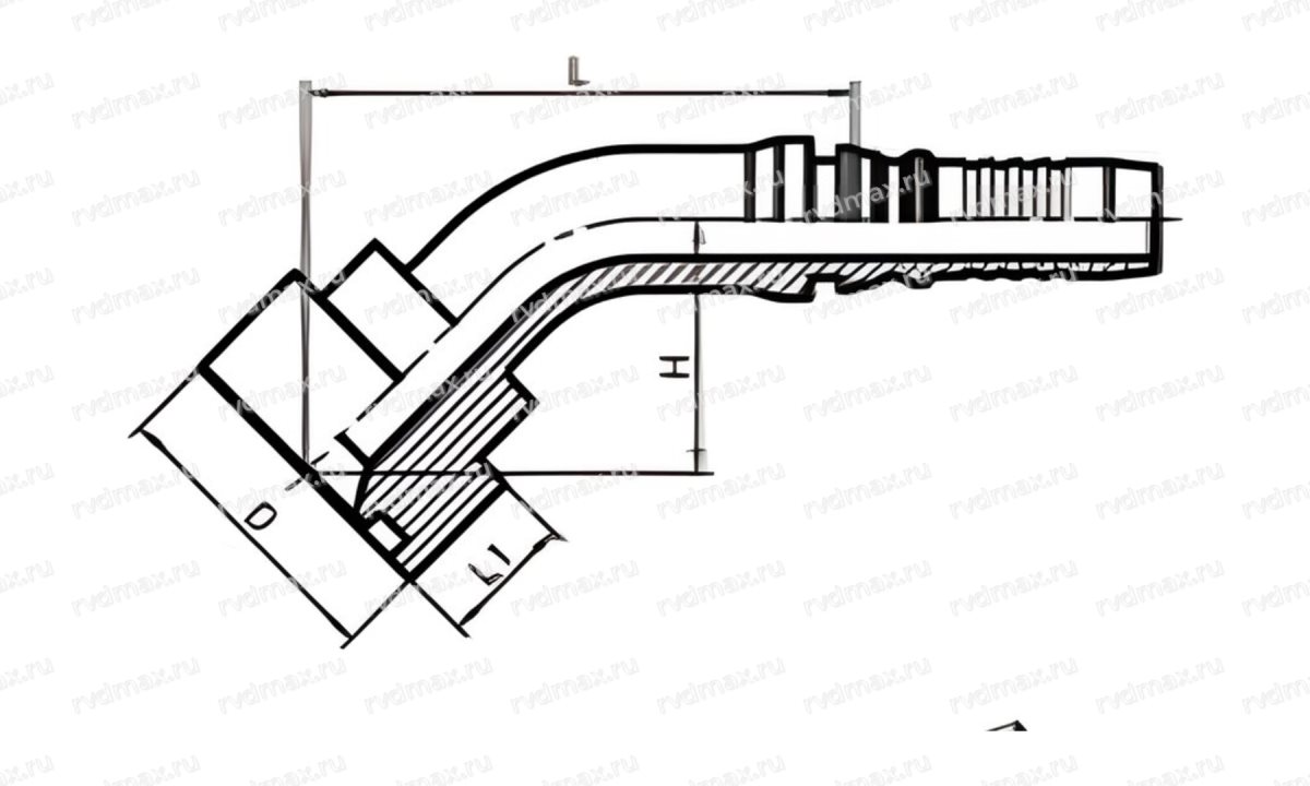 SAE Flange Фланец SAE 90° 3/4